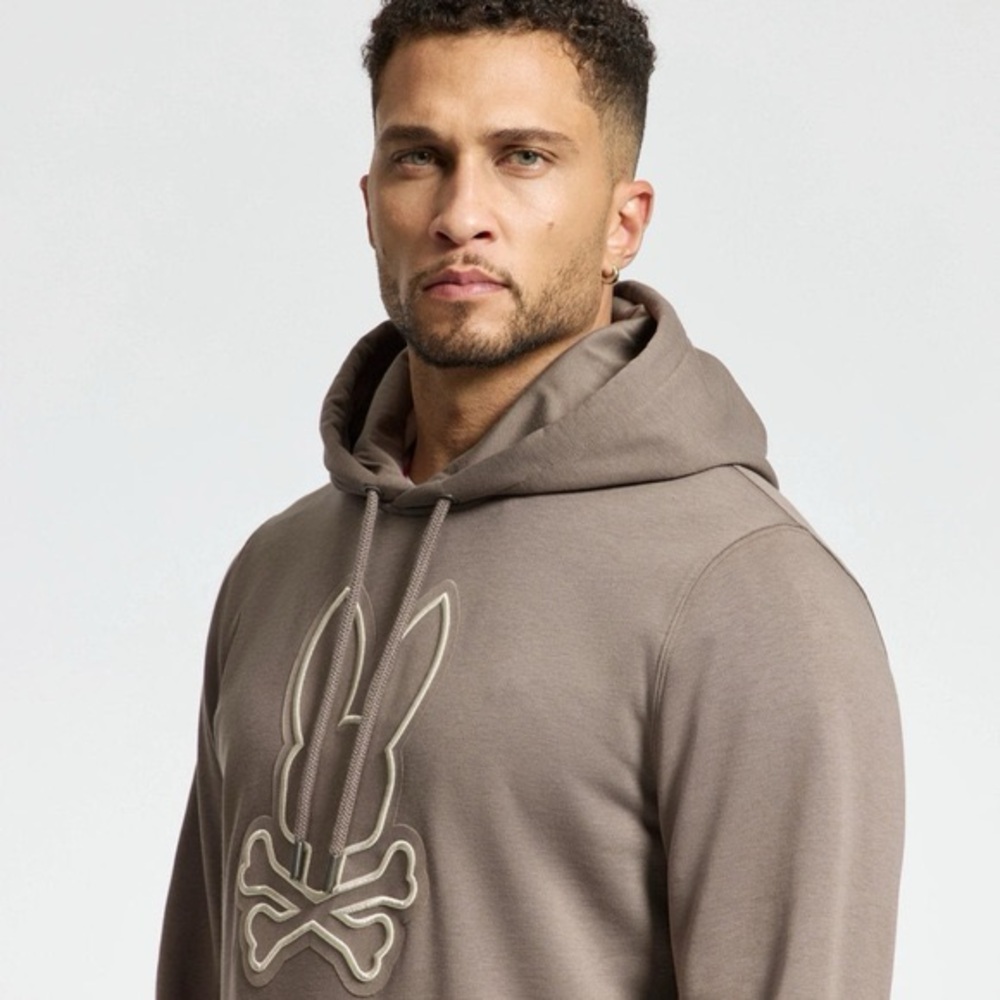 Psycho Bunny Brown Hoodie with Iconic Logo